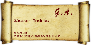 Gácser András névjegykártya